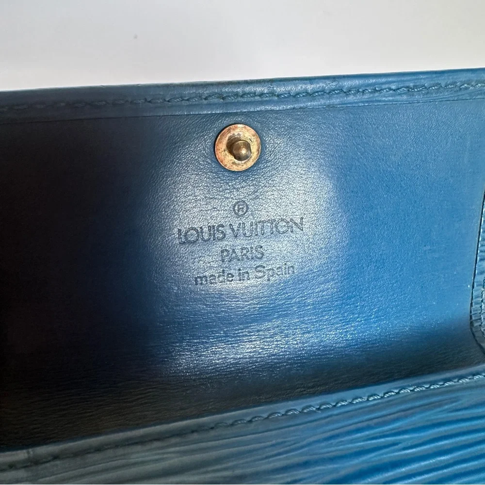 Vintage Louis Vuitton Epi Leather Keyring Case Key Holder Blue VGC